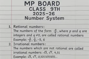 MP Board Class 9th Mathematics Chapter - 1 Number System